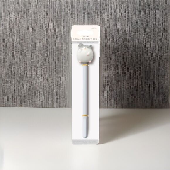 🔥Kawaii Squishy Gray Cat Topper Pen BNWT🔥 - Picture 1 of 1